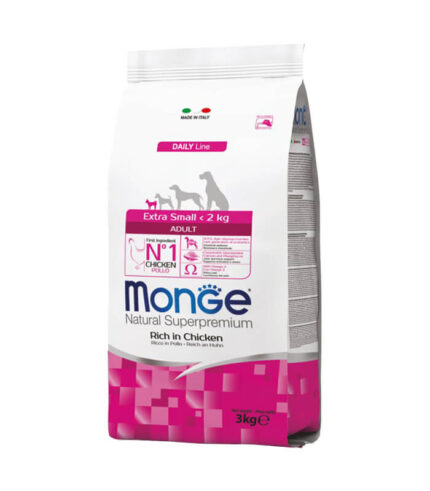 MONGE - hrana za odrasle pse ekstra malih rasa bogata piletinom (3kg)