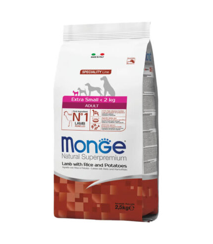 MONGE - hrana za odrasle pse ekstra malih rasa sa jagnjetinom, pirinčem i krompirom (2,5 kg)