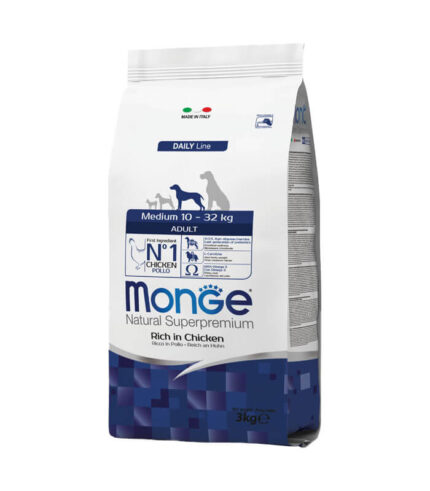 MONGE - hrana za odrasle pse srednjih rasa bogata piletinom (3kg)