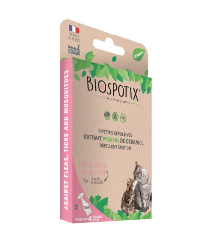 BIOGANCE Biospotix Cat Spot-On ampule protiv buva, krpelja i komaraca (5×1ml)