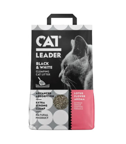 CAT LEADER Clumping Black & White OA Lotus Flower - grudvajući posip za mačke (5kg)