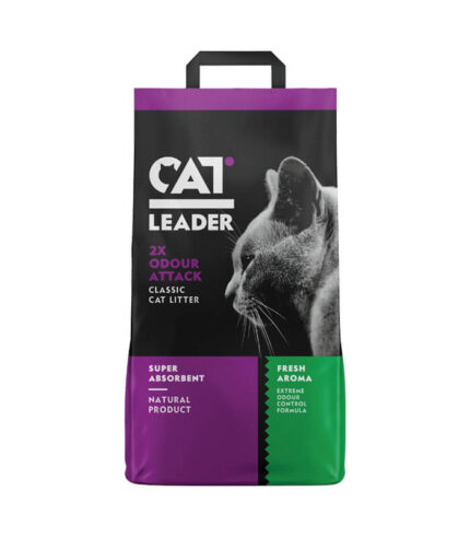 CAT LEADER Odour Attack Fresh - grudvajući posip za mačke (bentonit) (5kg)