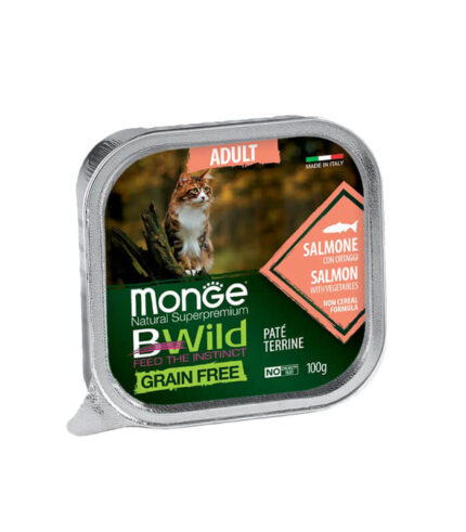 MONGE BWild Grain Free Adult Cat Salmon Paté - pašteta sa lososom i povrćem (100g)