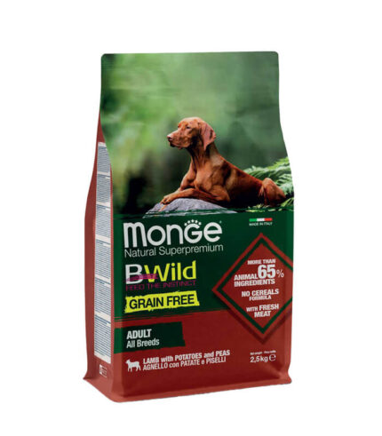 MONGE BWild Grain Free Adult Dog Lamb - hrana za odrasle pse sa jagnjetinom 2-5kg