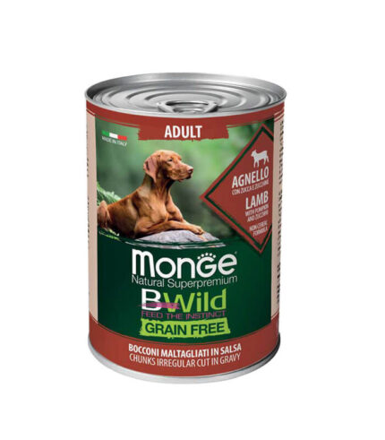 MONGE BWild Grain Free Adult Dog Lamb - vlažna hrana za pse sa jagnjetinom, bundevom i tikvicom (400g)