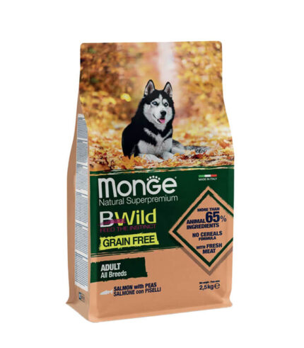 MONGE BWild Grain Free Adult Dog Salmon - hrana za odrasle pse sa lososom 2-5kg