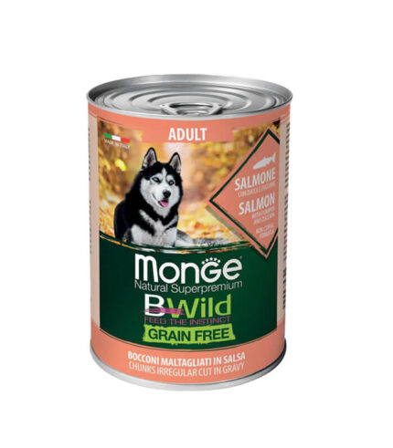 MONGE BWild Grain Free Adult Dog Salmon - vlažna hrana sa lososom, bundevom i tikvicama (400g)