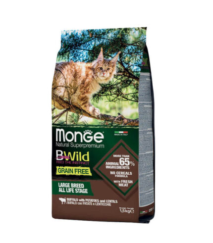 MONGE BWild Grain Free Cat Buffalo – hrana za mačke sa bizonom (1,5kg)