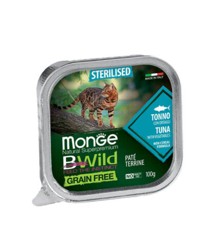 MONGE BWild Grain Free Sterilised Cat Tuna Paté - pašteta sa tunjevinom i povrćem (100g)
