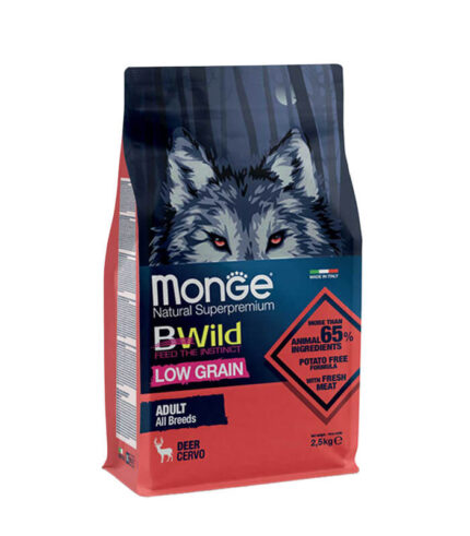 MONGE BWild Low Grain Adult Dog Deer - low grain hrana za odrasle pse sa jelenskim mesom 2-5kg