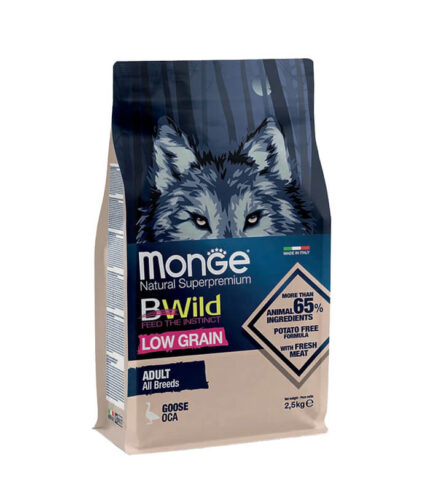 MONGE BWild Low Grain Adult Dog Goose - low grain hrana za odrasle pse sa guščijim mesom 2-5kg