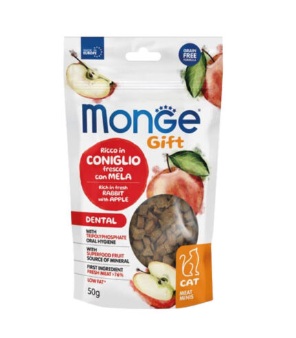 MONGE Gift Dental Cat Rabbit & Apple - meat minis poslastice (50g)
