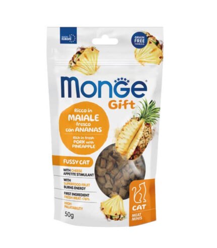 MONGE Gift Fussy Cat Pork & Pineapple - meat minis poslastice (50g)