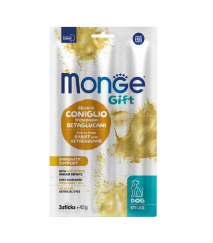 MONGE Gift Immunity Support Rabbit - štapići sa zečetinom i betaglukanima (45g)