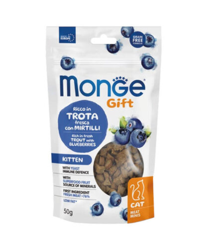 MONGE Gift Kitten Trout & Blueberries - mini mesne poslastice (50g)