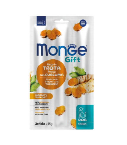 MONGE Gift Mobility Support Trout - štapići sa pastrmkom i kurkumom (45g)