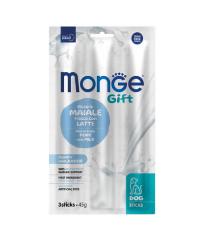 MONGE Gift Puppy & Junior Pork - štapići sa svinjetinom i mlekom (45g)