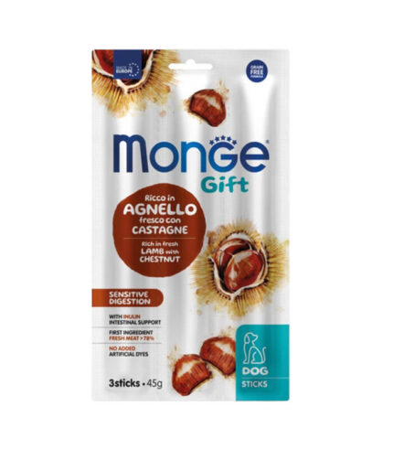 MONGE Gift Sensitive Digestion Lamb - štapići sa jagnjetinom i kestenom (45g)