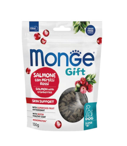 MONGE Gift Skin Support Dog Salmon - funkcionalne grickalice sa lososom i brusnicom (150g)