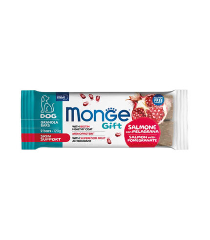 MONGE Gift Skin Support Dog Salmon - granola bar sa lososom i narom (120g)