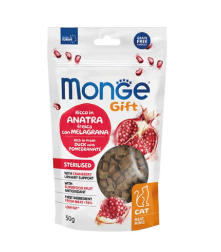 MONGE Gift Sterilised Cat Duck & Pomegranate - mini mesne poslastice (50g)