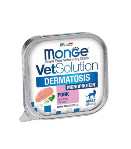 MONGE VetSolution Dermatosis Monoprotein Pork - dijetetska vlažna hrana za mačke za podršku funkciji kože (100g)