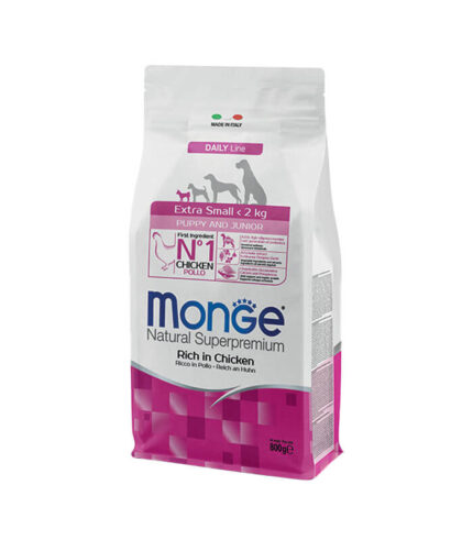 MONGE - hrana za extra small štence i juniore bogata piletinom (800g)
