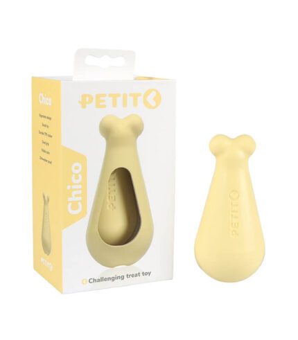 PETIT Treat Toy Chico Yellow - gumena interaktivna igračka za pse sa otvorom za poslastice (žuta)