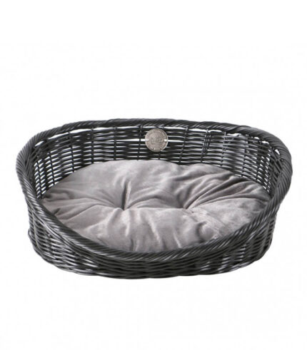 Rustic rattan with cushion - rattan krevet za pse i mačke sa jastukom (crna/antracit)