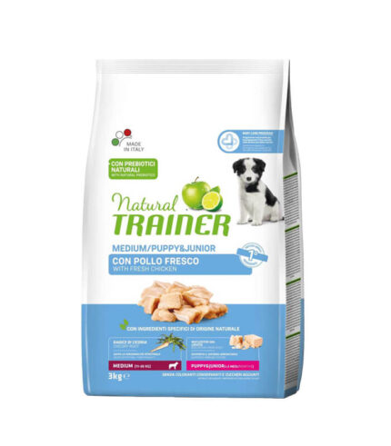 TRAINER Daily Nutrition Medium Puppy & Junior with Fresh Chicken - hrana za štence srednjih rasa (3kg)