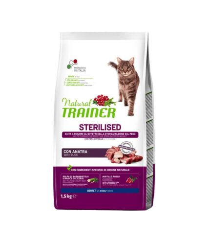 TRAINER Daily Nutrition Sterilised Adult Animal Monoprotein Formula with Duck – hrana za sterilisane odrasle mačke – sa pačetinom (1,5kg)