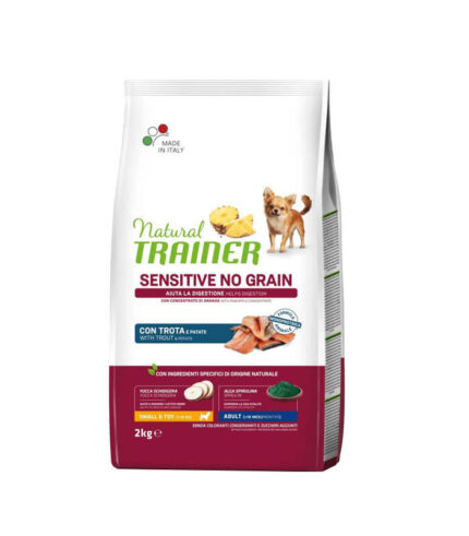 TRAINER No Grain S&T Adult Trout – hrana za odrasle pse malih i toy rasa – sa pastrmkom 2kg