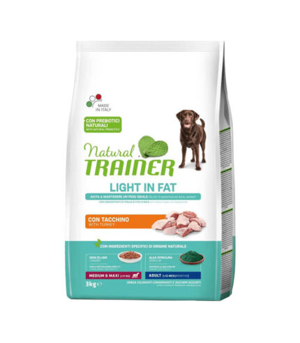 TRAINER Specialty Nutrition Light in Fat Medium & Maxi Adult with Turkey - hrana za odrasle pse srednjih i velikih rasa - sa ćuretinom (3kg )