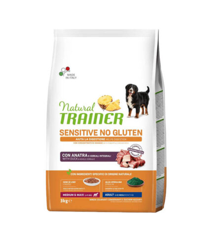 TRAINER Specialty Nutrition Sensitive Monoproteico NO GLUTEN Medium & Maxi Adult with Duck and Whole Cereals - hrana za odrasle pse srednjih i velikih rasa - sa pačetinom (3kg)