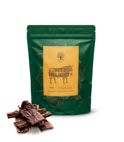 ESSENTIAL FOODS Beef Delights - sušeni goveđi jednjak za pse - 10kom (150g)