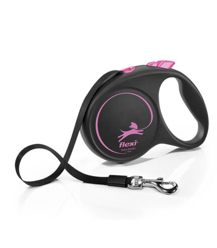 FLEXI Black Design - automatski povodac za pse (pink) L traka