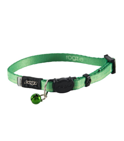 ROGZ Ogrlica za mačke S 11 mm - zelene šapice (20–31 cm)