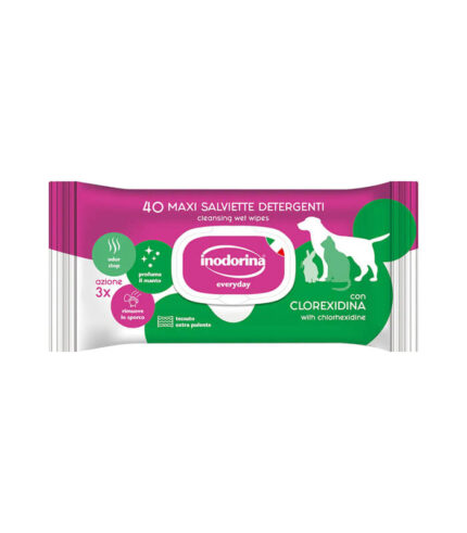 INODORINA EveryDay Cleansing Wipes Chlorhexidine - vlažne maramice za pse i mačke (40kom)