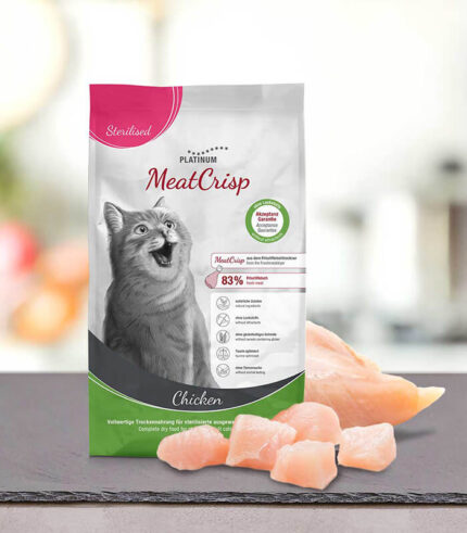 PLATINUM CAT MeatCrisp Sterilised Chicken - suva hrana za sterilizovane mačke sa piletinom (400g, 1,5kg, 3kg)