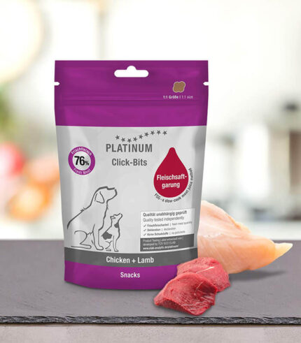 PLATINUM Click-Bits Chicken + Lamb - trening poslastice za pse sa piletinom i jagnjetinom (150g)
