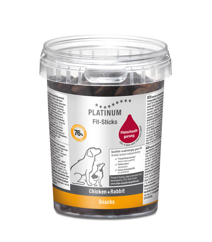 PLATINUM Fit-Sticks Chicken + Rabbit - trening poslastice za pse sa piletinom i zečetinom (300g) PLATINUM Fit-Sticks Chicken + Rabbit - trening poslastice za pse sa piletinom i zečetinom (300g)