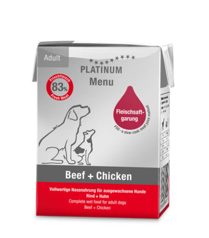 PLATINUM Menu Adult Beef + Chicken - vlažna hrana za pse sa govedinom i piletinom (185g)