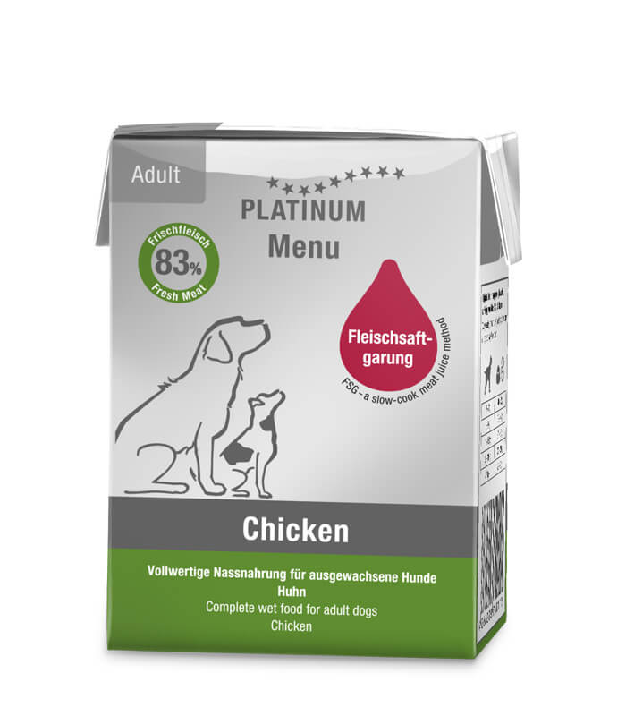 PLATINUM Menu Adult Chicken - vlažna hrana za pse sa piletinom 185g PLATINUM Menu Adult Chicken - vlažna hrana za pse sa piletinom 185g