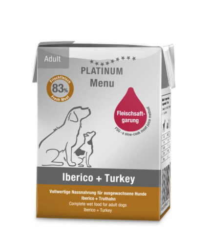 PLATINUM Menu Adult Iberico + Turkey - vlažna hrana za pse sa Iberico svinjetinom i ćuretinom (185g)