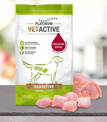 PLATINUM VetActive Sensitive - suva hrana za pse sa ćuretinom za osetljivu probavu (1,5kg, 5kg)