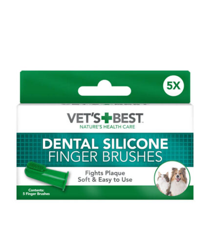 VET’S BEST Silicone Finger Brushes for Dogs - silikonske četkice za zube za pse (5 kom)