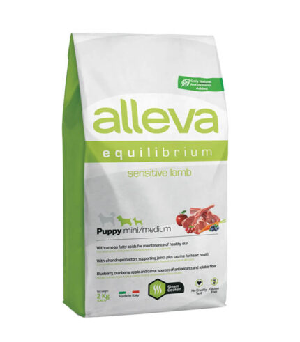 ALLEVA Equilibrium Sensitive Puppy Mini_Medium Lamb & Ocean Fish – hrana sa jagnjetinom i okeanskom ribom za štence malih i srednjih rasa sa osetljivom probavom (2kg)