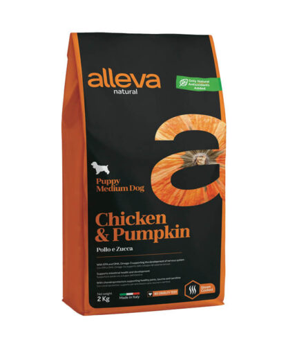 ALLEVA Natural Puppy Medium Chicken & Pumpkin - low grain hrana za štence srednjih rasa sa piletinom i bundevom (2kg)