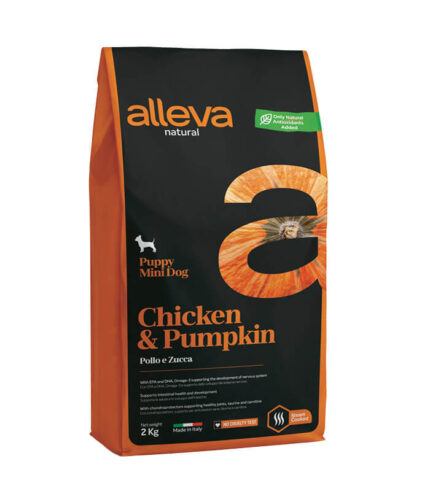 ALLEVA Natural Puppy Mini Chicken & Pumpkin - low grain hrana za štence malih rasa sa piletinom i bundevom (2kg)