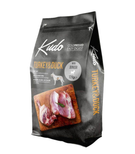 KUDO Turkey & Duck Mini Junior - hladno presovana hrana za štence malih rasa sa ćuretinom i pačetinom (12kg)